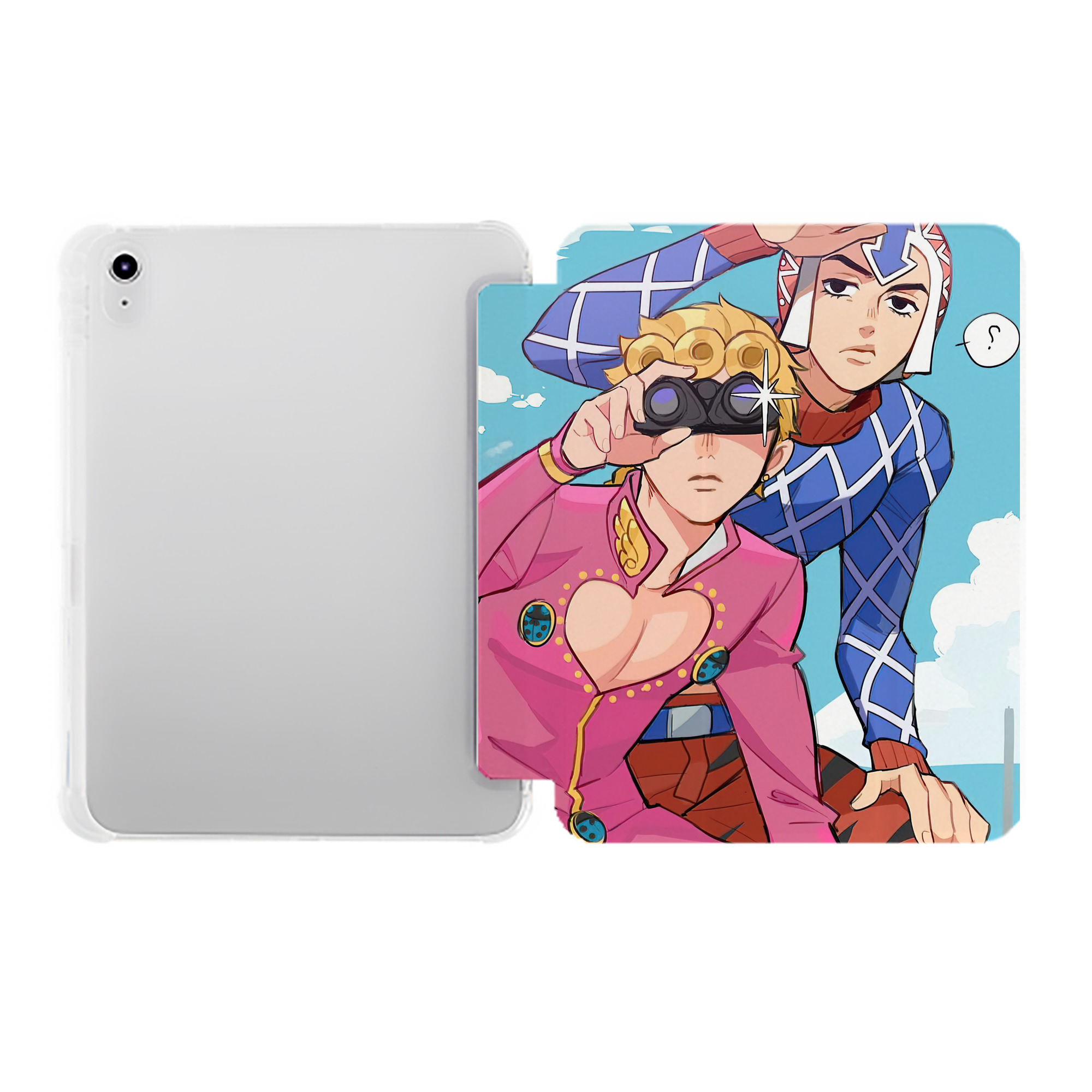 （画像用） ジョジョの奇妙な冒険 JoJo's Bizarre Adventure IPad ケース ペン収納付き 三つ折りスタンド PUレザー×シリコン 対応機種9.5/10.5/10.9インチ